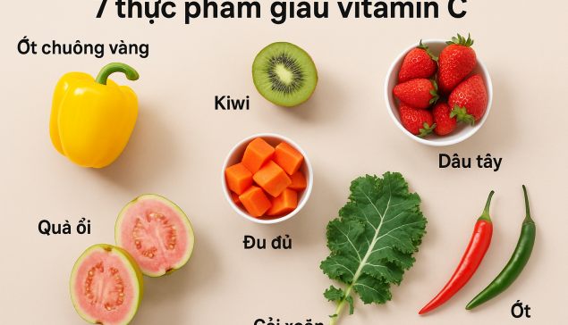 7 thực phẩm giàu vitamin C hơn chanh, cam